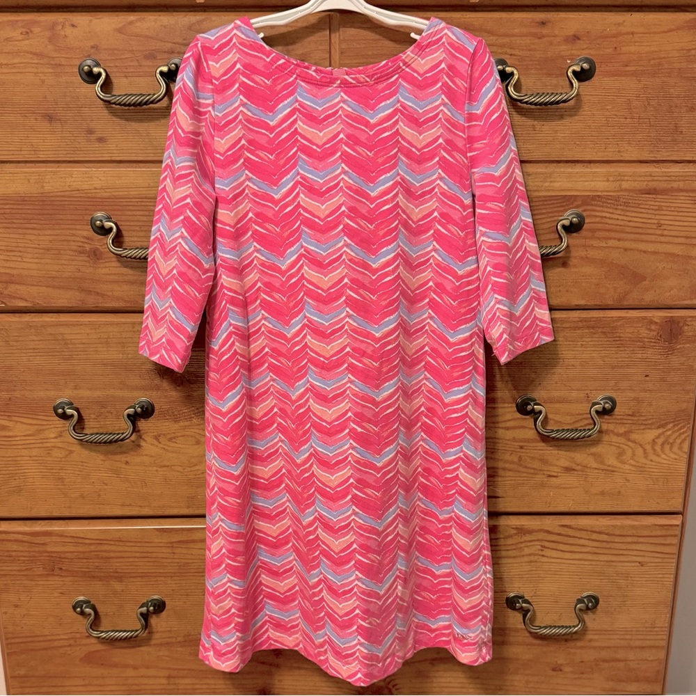 Vineyard Vines Girls Whale Tail Print Shift Dress Size S (7-8)